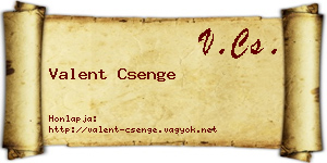 Valent Csenge névjegykártya